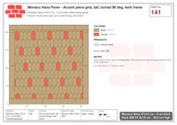 Interlock (Pasco) 27x12 cm · MHX-141 · Accent piece grid, tall, turned 90 deg, kerb frame