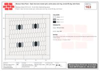 Interlock (Pasco) 27x12 cm · MHX-163 · Open two-tone cluster grid, centre piece and ring, turned 90 deg, kerb frame