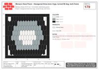 Interlock (Pasco) 27x12 cm · MHX-179 · Hexagonal three-tone rings, turned 90 deg, kerb frame