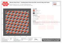 Interlock (Pasco) 27x12 cm · MHX-182 · Tumbling-block three-tone (P0), turned 30 deg, kerb frame