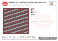 Interlock (Pasco) 27x12 cm · MHX-206 · Tumbling-block three-tone (M1), turned 30 deg, kerb frame