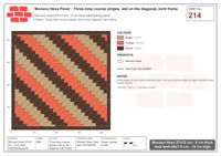 Interlock (Pasco) 27x12 cm · MHX-214 · Three-tone course stripes, laid on the diagonal, kerb frame