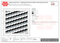 Interlock (Pasco) 27x12 cm · MHX-236 · Tumbling-block three-tone (Q0), turned 30 deg, kerb frame