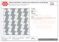Interlock (Pasco) 27x12 cm · MHX-238 · Vertical colour stripes 24 cm, turned 60 deg