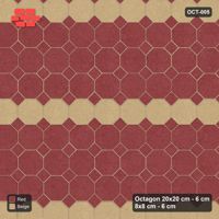 Interlock (Pasco) 20x20 cm · OCT-005 · Terracotta Stripe Courses with 8x8 inserts, kerb frame
