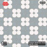 Interlock (Pasco) 20x20 cm · OCT-010 · Ivory Charcoal Panels with 8x8 inserts, kerb frame