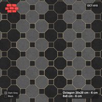Interlock (Pasco) 20x20 cm · OCT-015 · Midnight Diagonal with 8x8 inserts, kerb frame