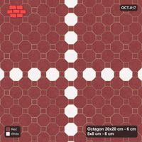 Interlock (Pasco) 20x20 cm · OCT-017 · Burgundy Ivory Cross with 8x8 inserts