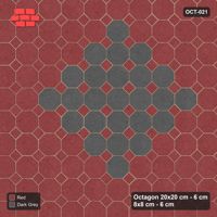 Interlock (Pasco) 20x20 cm · OCT-021 · Rust Charcoal Centre Diamond with 8x8 inserts, kerb frame