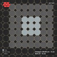 Interlock (Pasco) 20x20 cm · OCT-031 · Graphite Scale Rings with 8x8 inserts, kerb frame