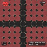 Interlock (Pasco) 20x20 cm · OCT-039 · Red Black Cross with 8x8 inserts, kerb frame