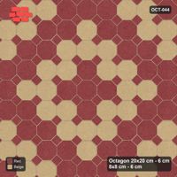 Interlock (Pasco) 20x20 cm · OCT-044 · Terracotta Cream Diamonds with 8x8 inserts, kerb frame