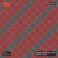 Interlock (Pasco) 20x20 cm · OCT-047 · Rust Charcoal Rows with 8x8 inserts