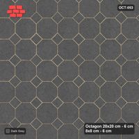 Interlock (Pasco) 20x20 cm · OCT-053 · Charcoal Solid Field with 8x8 Inserts, Kerb Frame