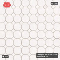 Interlock (Pasco) 20x20 cm · OCT-054 · Pure White Solid Field with 8x8 Inserts, Kerb Frame