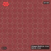 Interlock (Pasco) 20x20 cm · OCT-056 · Terracotta Red Solid Field with 8x8 Inserts
