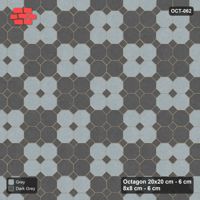 Interlock (Pasco) 20x20 cm · OCT-062 · Charcoal Edge Two-Block Chequer with 8x8 Inserts