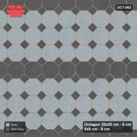 Interlock (Pasco) 20x20 cm · OCT-063 · Charcoal Edge Stripe Courses with 8x8 Inserts, Kerb Frame