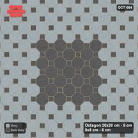 Interlock (Pasco) 20x20 cm · OCT-064 · Charcoal Edge Centre Diamond Medallion on the Diagonal with 8x8 Inserts