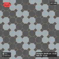Interlock (Pasco) 20x20 cm · OCT-066 · Charcoal Edge Diagonal Steps with 8x8 Inserts, Kerb Frame