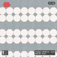 Interlock (Pasco) 20x20 cm · OCT-069 · Salt & Pepper Narrow Stripe Courses with 8x8 Inserts, Kerb Frame