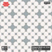 Interlock (Pasco) 20x20 cm · OCT-073 · Salt & Pepper Offset Dot Lattice on the Diagonal with 8x8 Inserts