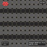 Interlock (Pasco) 20x20 cm · OCT-081 · Night Sky Narrow Stripe Courses with 8x8 Inserts, Kerb Frame