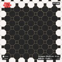 Interlock (Pasco) 20x20 cm · OCT-088 · Contrast Grand Diamond Medallion on the Diagonal with 8x8 Inserts, Kerb Frame