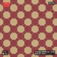 Interlock (Pasco) 20x20 cm · OCT-096 · Terracotta Octagon Chequerboard with 8x8 Inserts, Kerb Frame