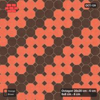Interlock (Pasco) 20x20 cm · OCT-129 · Burnt Clay Counter Diagonal Bands with 8x8 Inserts, Kerb Frame