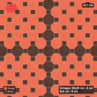 Interlock (Pasco) 20x20 cm · OCT-130 · Burnt Clay Saltire Feature on the Diagonal with 8x8 Inserts, Kerb Frame
