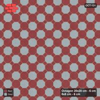 Interlock (Pasco) 20x20 cm · OCT-131 · Brick & Ash Octagon Chequerboard with 8x8 Inserts