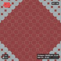 Interlock (Pasco) 20x20 cm · OCT-136 · Brick & Ash Accent Border Ring on the Diagonal with 8x8 Inserts