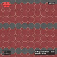 Interlock (Pasco) 20x20 cm · OCT-140 · Rust & Charcoal Stripe Courses with 8x8 Inserts