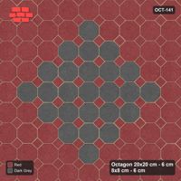 Interlock (Pasco) 20x20 cm · OCT-141 · Rust & Charcoal Centre Diamond Medallion with 8x8 Inserts, Kerb Frame