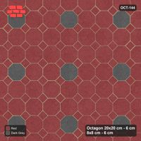 Interlock (Pasco) 20x20 cm · OCT-144 · Rust & Charcoal Accent Dot Grid with 8x8 Inserts, Kerb Frame