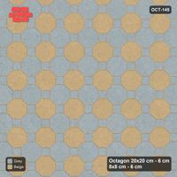 Interlock (Pasco) 20x20 cm · OCT-145 · Warm Grey Octagon Chequerboard on the Diagonal with 8x8 Inserts