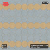 Interlock (Pasco) 20x20 cm · OCT-146 · Warm Grey Narrow Stripe Courses with 8x8 Inserts