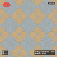 Interlock (Pasco) 20x20 cm · OCT-151 · Warm Grey Two-Block Chequer on the Diagonal with 8x8 Inserts, Kerb Frame