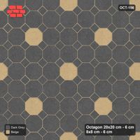 Interlock (Pasco) 20x20 cm · OCT-156 · Stone & Earth Offset Dot Lattice with 8x8 Inserts, Kerb Frame