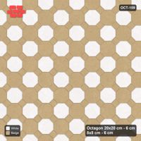 Interlock (Pasco) 20x20 cm · OCT-159 · Ivory & Sand Octagon Chequerboard with 8x8 Inserts, Kerb Frame