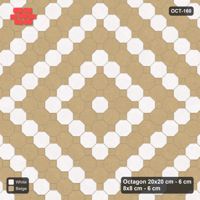 Interlock (Pasco) 20x20 cm · OCT-160 · Ivory & Sand Square Rings on the Diagonal with 8x8 Inserts