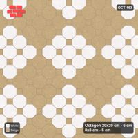 Interlock (Pasco) 20x20 cm · OCT-163 · Ivory & Sand Large Block Chequer on the Diagonal with 8x8 Inserts