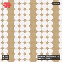 Interlock (Pasco) 20x20 cm · OCT-164 · Ivory & Sand Vertical Accent Lines with 8x8 Inserts