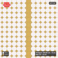 Interlock (Pasco) 20x20 cm · OCT-167 · Ivory & Ochre Central Vertical Band with 8x8 Inserts