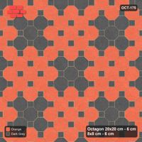 Interlock (Pasco) 20x20 cm · OCT-175 · Ember Flower Cluster Field on the Diagonal with 8x8 Inserts