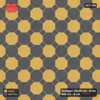 Interlock (Pasco) 20x20 cm · OCT-180 · Mustard Slate Octagon Chequerboard with 8x8 Inserts, Kerb Frame