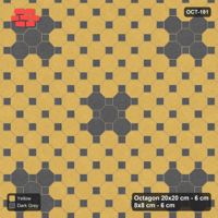 Interlock (Pasco) 20x20 cm · OCT-181 · Mustard Slate Scattered Flower Clusters on the Diagonal with 8x8 Inserts