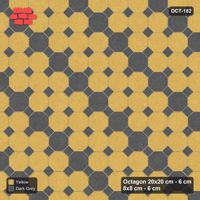 Interlock (Pasco) 20x20 cm · OCT-182 · Mustard Slate Diagonal Lattice with 8x8 Inserts