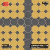 Interlock (Pasco) 20x20 cm · OCT-183 · Mustard Slate Cross Feature with 8x8 Inserts, Kerb Frame